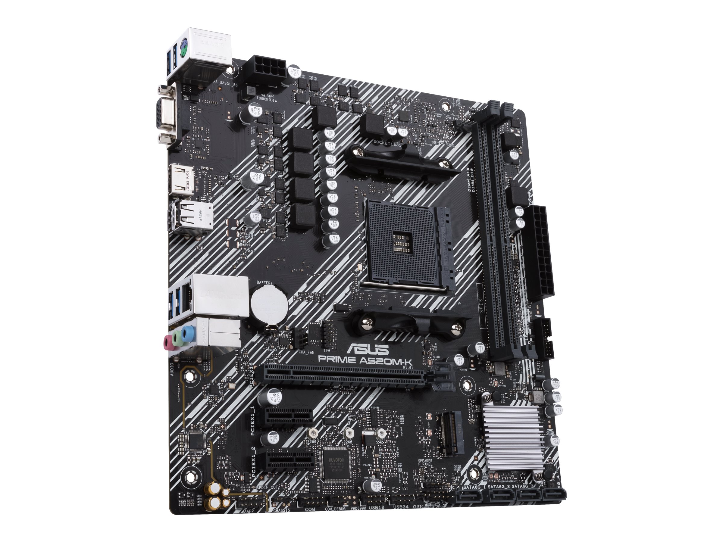 ASUS PRIME A520M-K - Motherboard - micro ATX - Socket AM4 - AMD A520 Chipsatz - USB 3.2 Gen 1 - Gigabit LAN - Onboard-Grafik (CPU erforderlich)