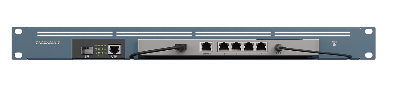 Rackmount.IT .IT Meraki GX50 MX67 Series with Media Converter, Ansicht 4