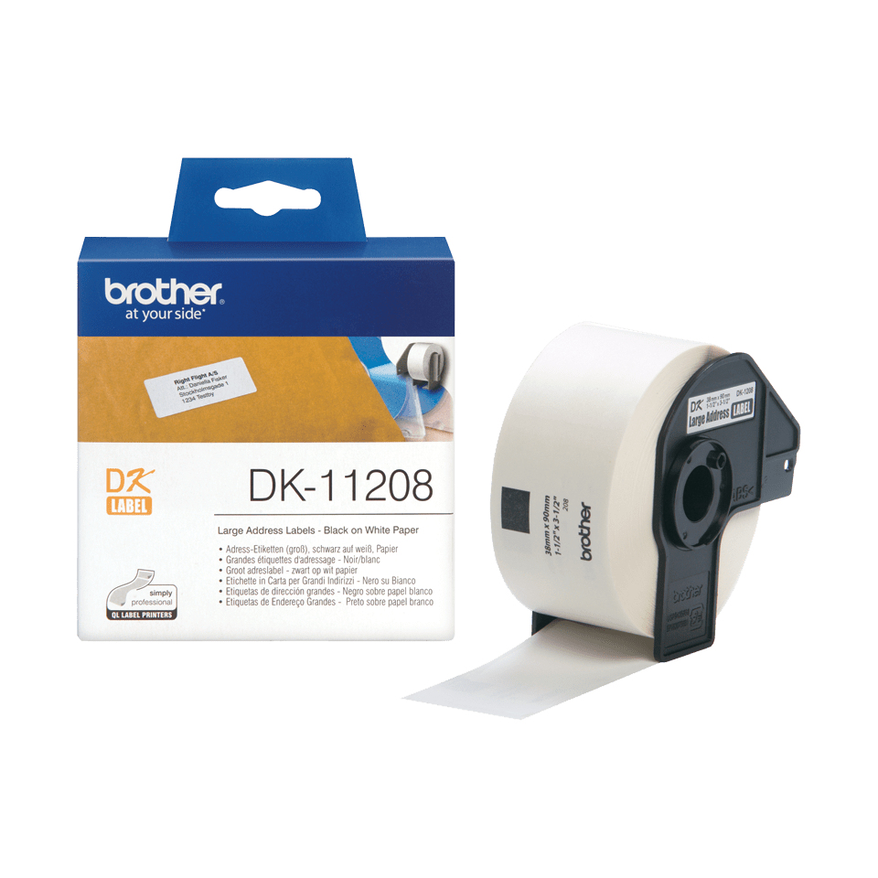 Brother DK-11208 - Schwarz auf Weiß - 400) Adressetiketten, Ansicht 2