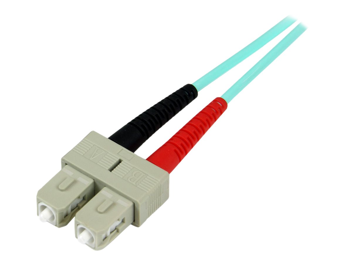 StarTech.com 1m Fiber Optic Cable - 10 Gb Aqua - Multimode Duplex 50/125 - LSZH - LC/SC - OM3 - LC to SC Patch-Kabel, Ansicht 2