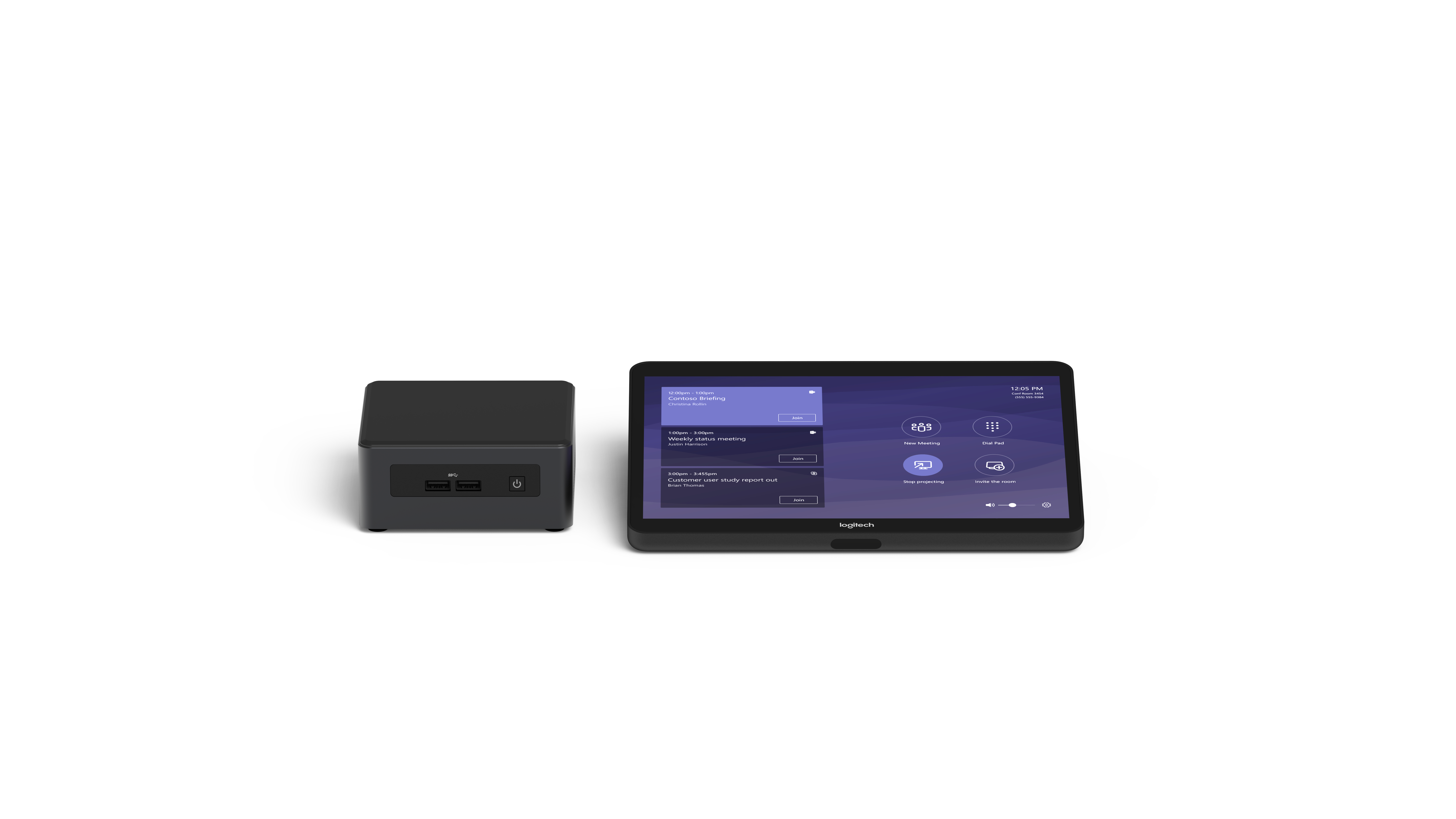 Logitech Tap Base Bundle – Microsoft Teams, Multipoint Control Unit (MCU), Windows 10 IoT, Schwarz