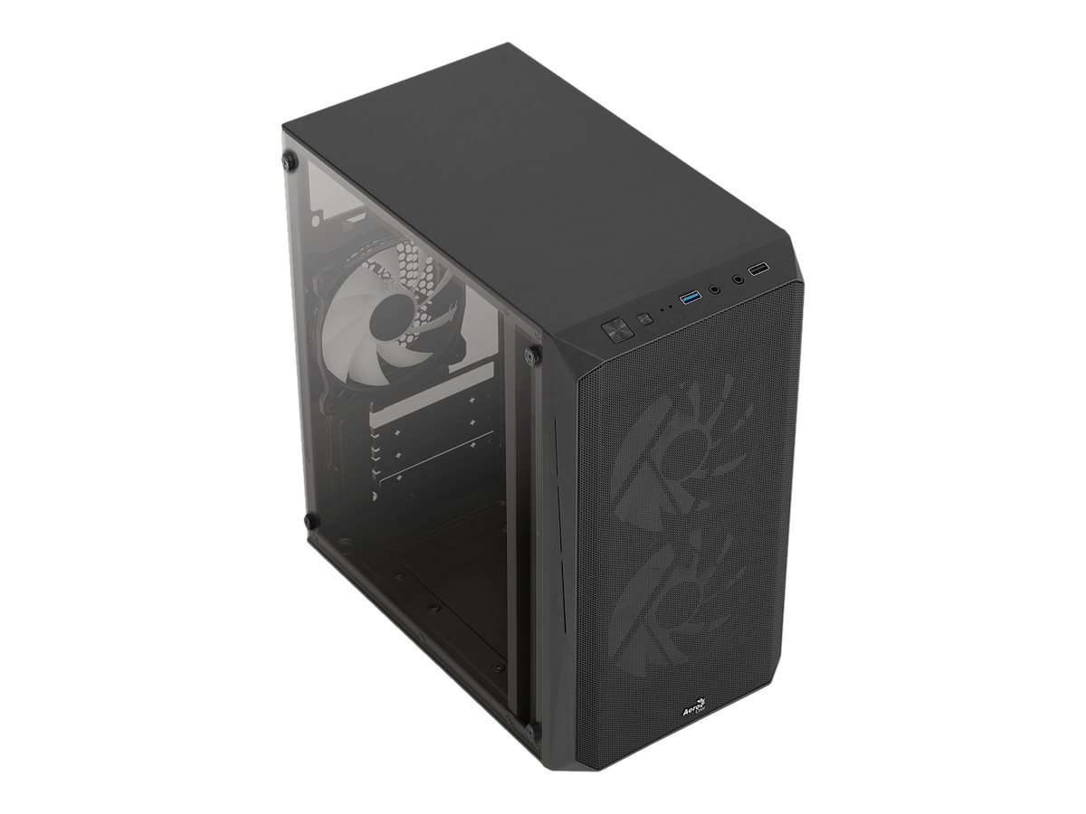 AEROCOOL ADVANCED TECHNOLOGIES AeroCool CS-107-A-BK-v2 - MT - micro ATX - Seitenteil mit Fenster (Acryl), Ansicht 4