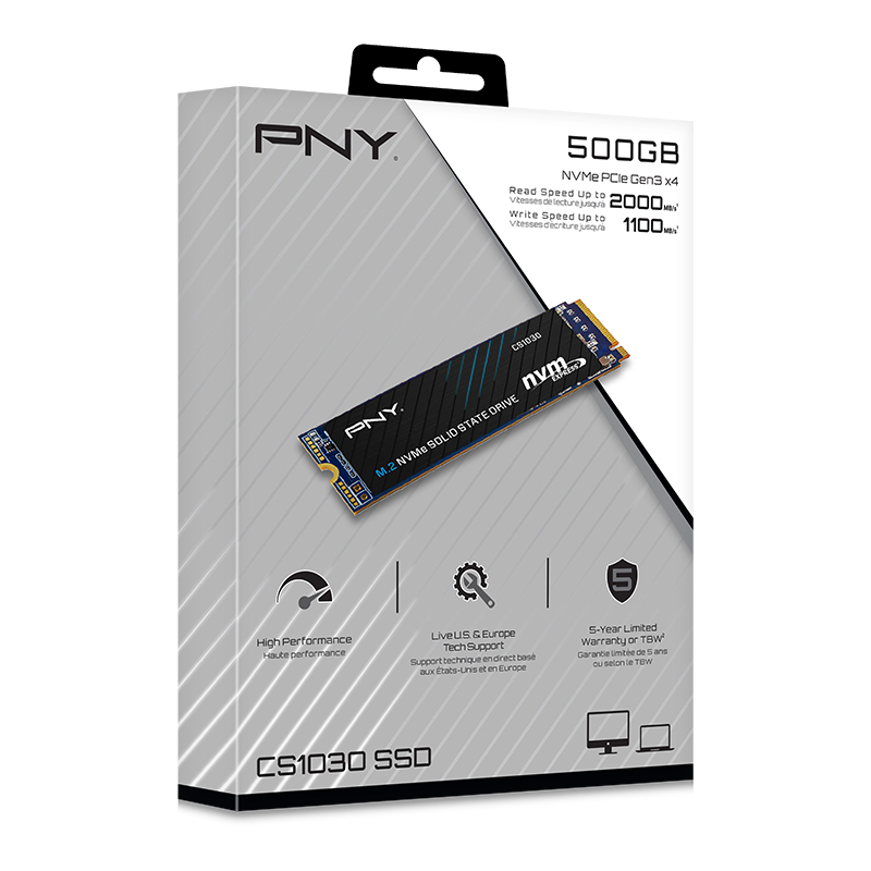 PNY CS1030 - SSD - 500 GB - intern - M.2 2280 - PCIe 3.0 x4 (NVMe), Ansicht 2