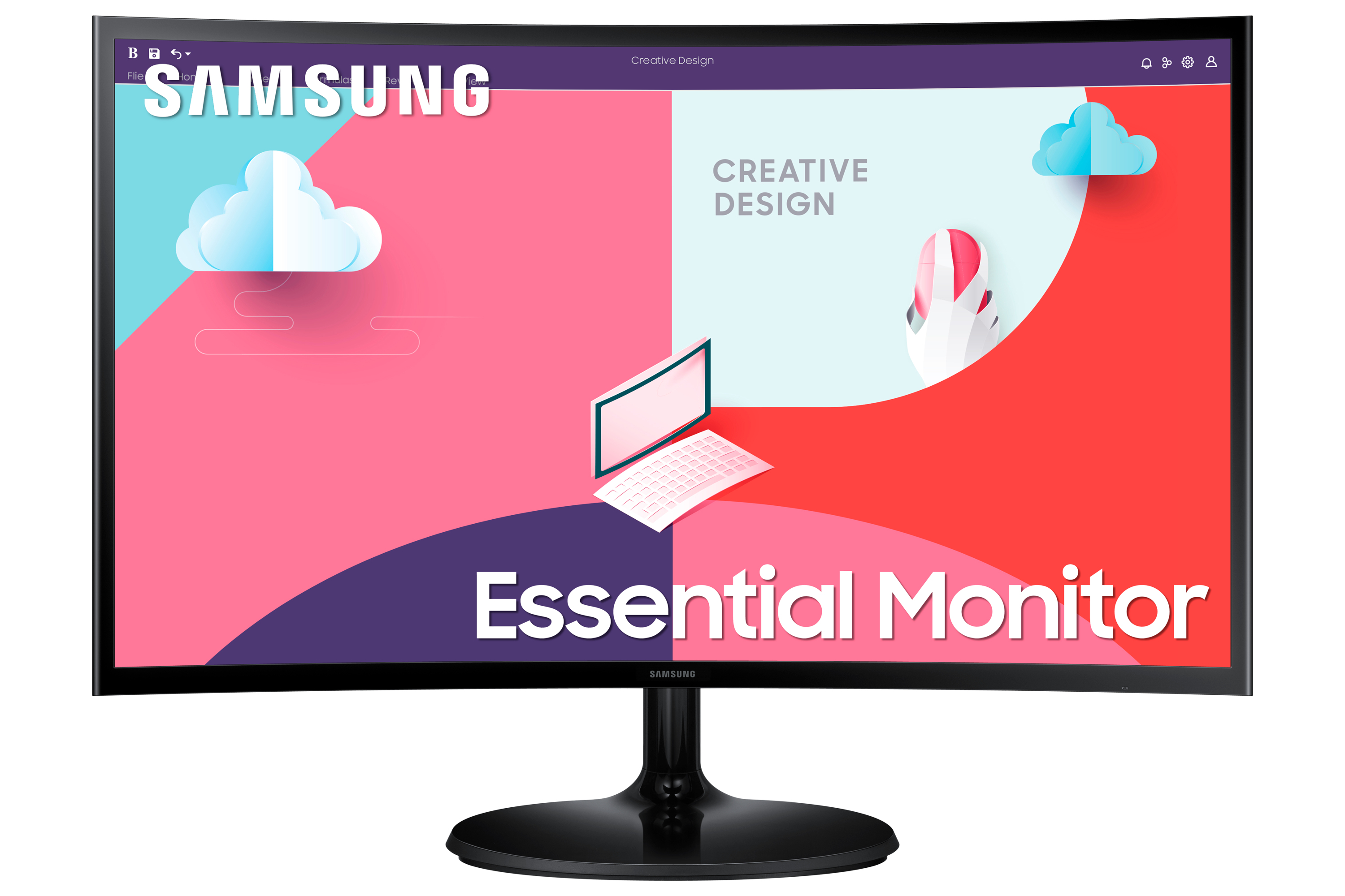 Samsung LCD C27F364EAU 27 black - Flachbildschirm (TFT/LCD), Ansicht 2