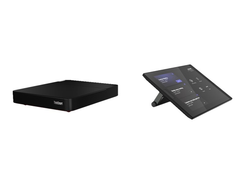Lenovo ThinkSmart Core - Controller Kit - Kit für Videokonferenzen (Touchscreen-Konsole, Mini-PC) - mit 3 Jahre Lenovo Premier Support + 1 Jahr Wartung - Certified for Microsoft Teams Rooms - Raven Black, rot (Unterseite)