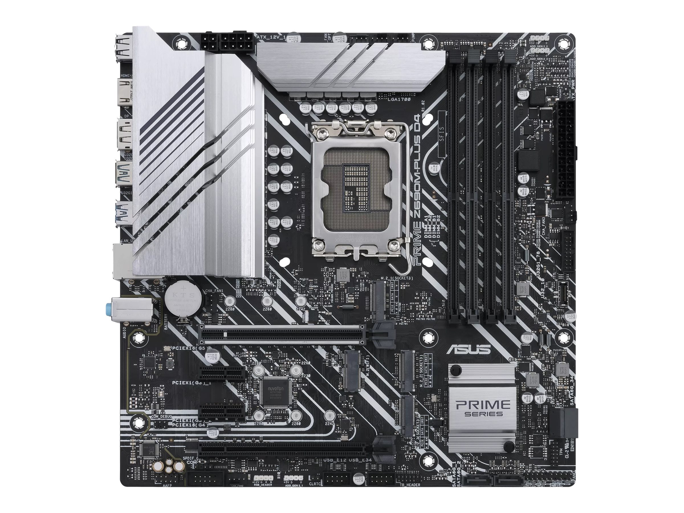 ASUS PRIME Z690M-PLUS D4 - Motherboard - micro ATX - LGA1700-Sockel - Z690 Chipsatz - USB-C Gen 2x2, USB 3.2 Gen 1, USB 3.2 Gen 2, USB-C Gen1 - Gigabit LAN - Onboard-Grafik (CPU erforderlich)