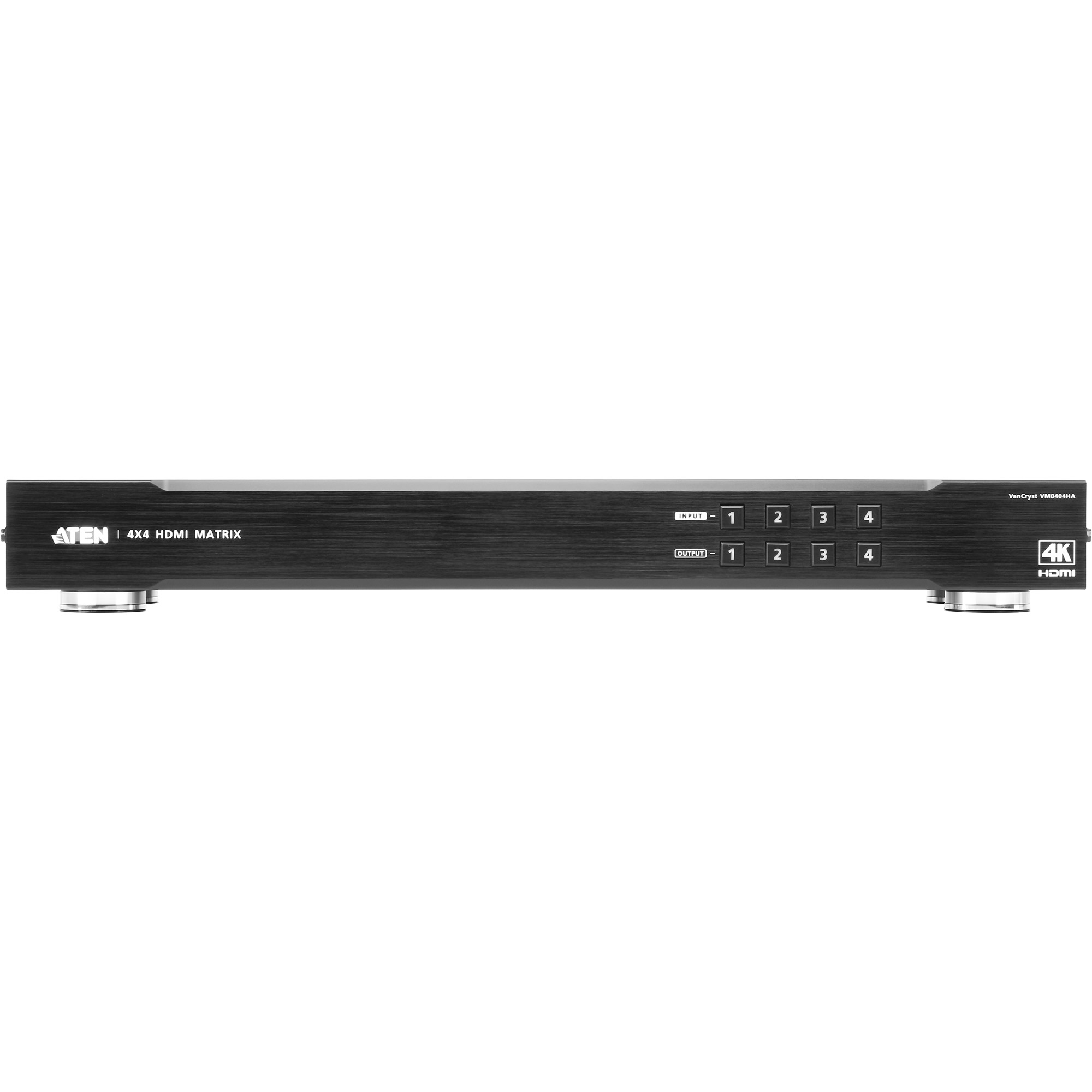 ATEN 4x4 4K HDMI Matrix Switch - AV-Matrix-Umschalter - 10,2 Gbit/s - 340 MHz - 4096 x 2160 Pixel - Schwarz - Metall