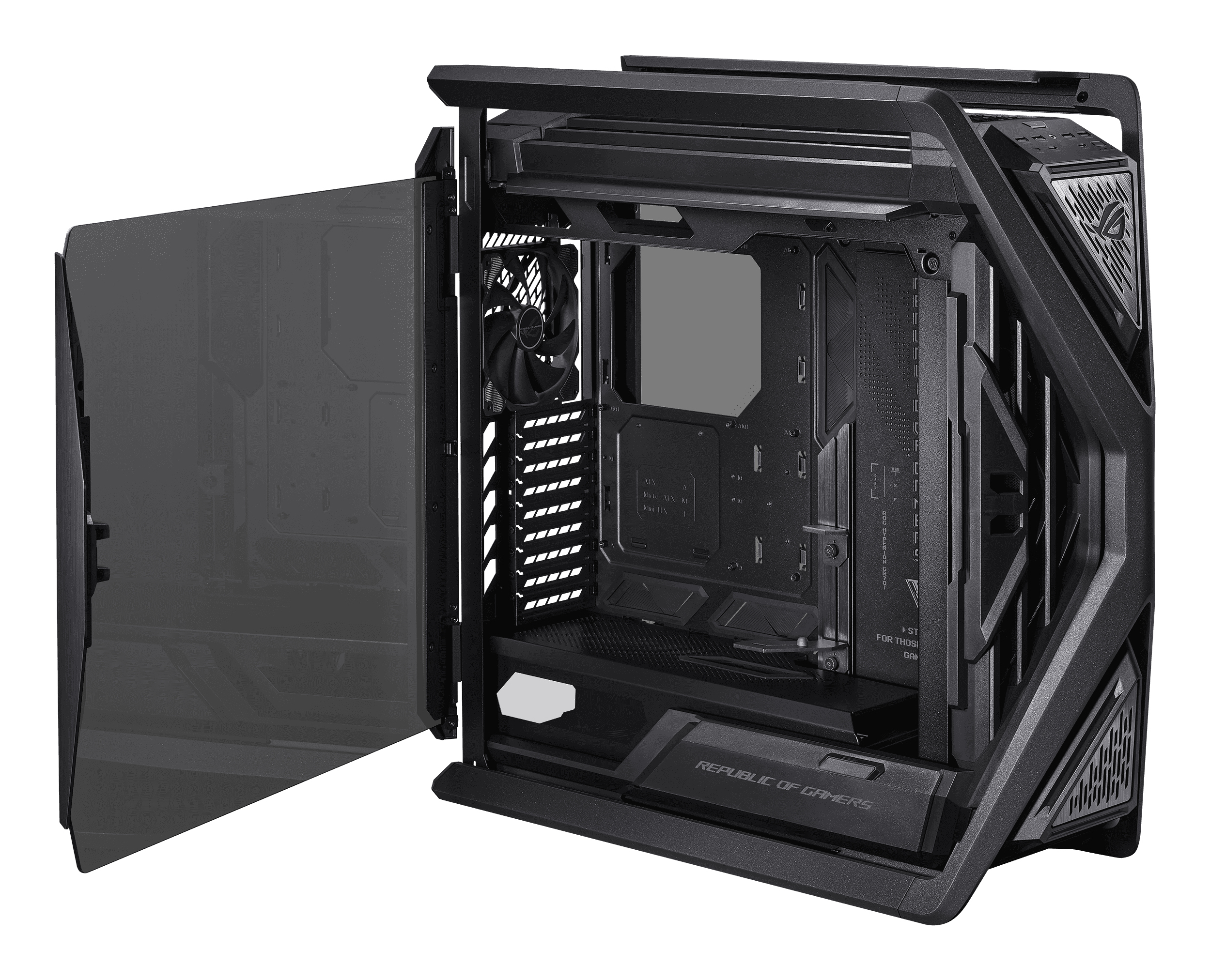 ASUS ROG Hyperion GR701 - Full Tower Gaming-Case - E-ATX - Seitenteil mit Fenster (gehärtetes Glas), Ansicht 4