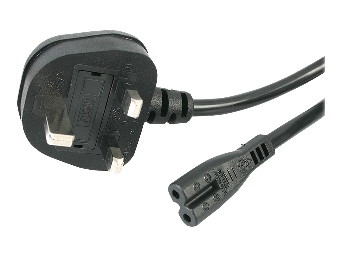 StarTech.com 1 m GB Laptop Ladekabel, BS 1363 Stecker auf C7, 2,5A 250V, 18AWG, Schwarz, Laptop Ersatzkabel, Drucker Stromkabel, UK Laptop Stromkabel/Netztkabel - UL gelistet (PXTNB2SUK1M)