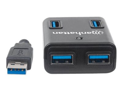 Manhattan USB-A 4-Port Hub, 4x USB-A Ports, 5 Gbps (USB 3.2 Gen1 aka USB 3.0), Ansicht 3