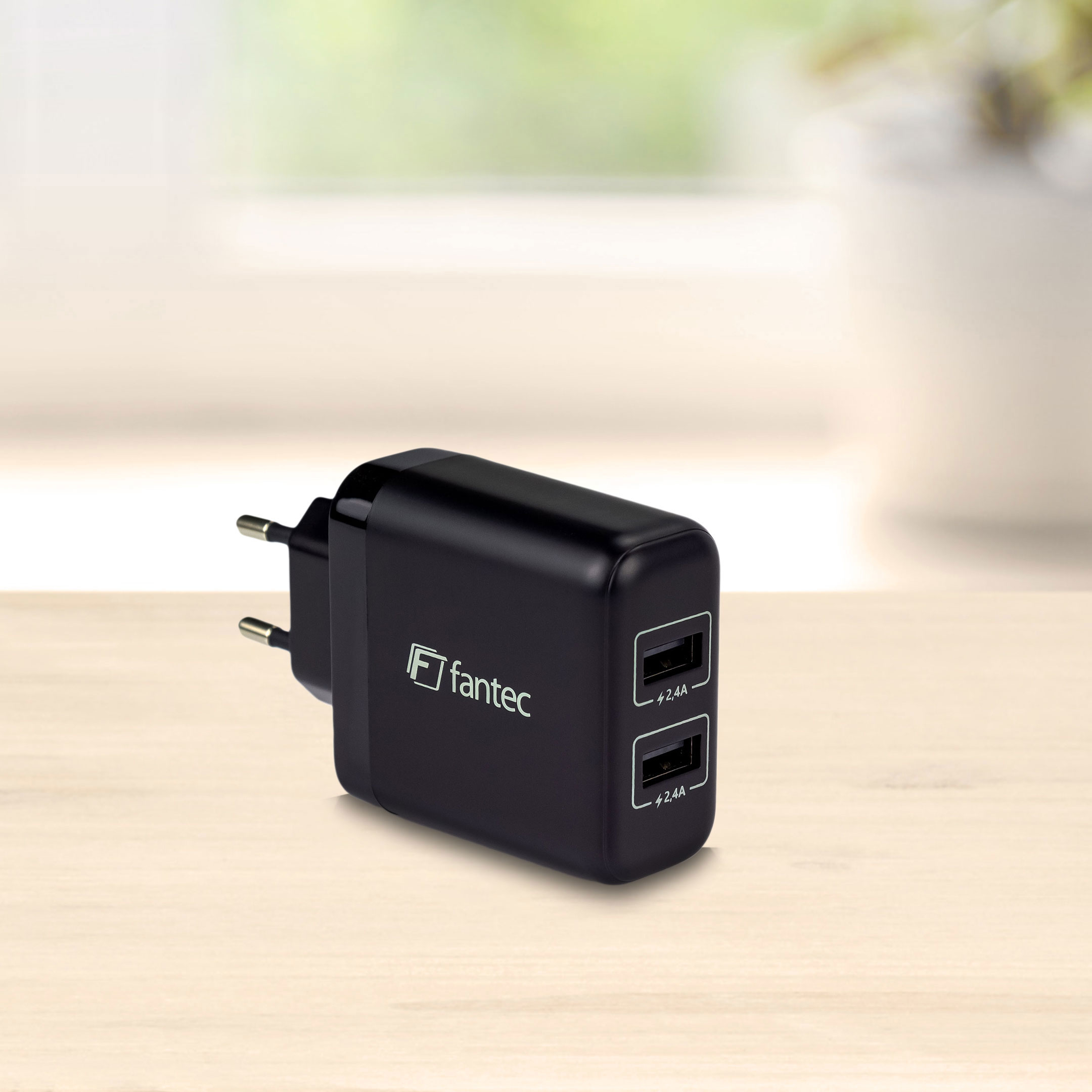 FANTEC SC-A224 - Netzteil - 24 Watt - 4.8 A - QC - 2 Ausgabeanschlussstellen (USB), Ansicht 4