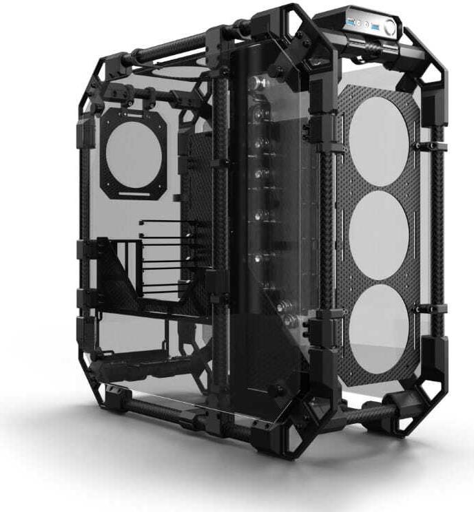 Alphacool Apex Pro Skeleton Carbon Full Tower ATX PC-Gehäuse Schwarz, Karbon
