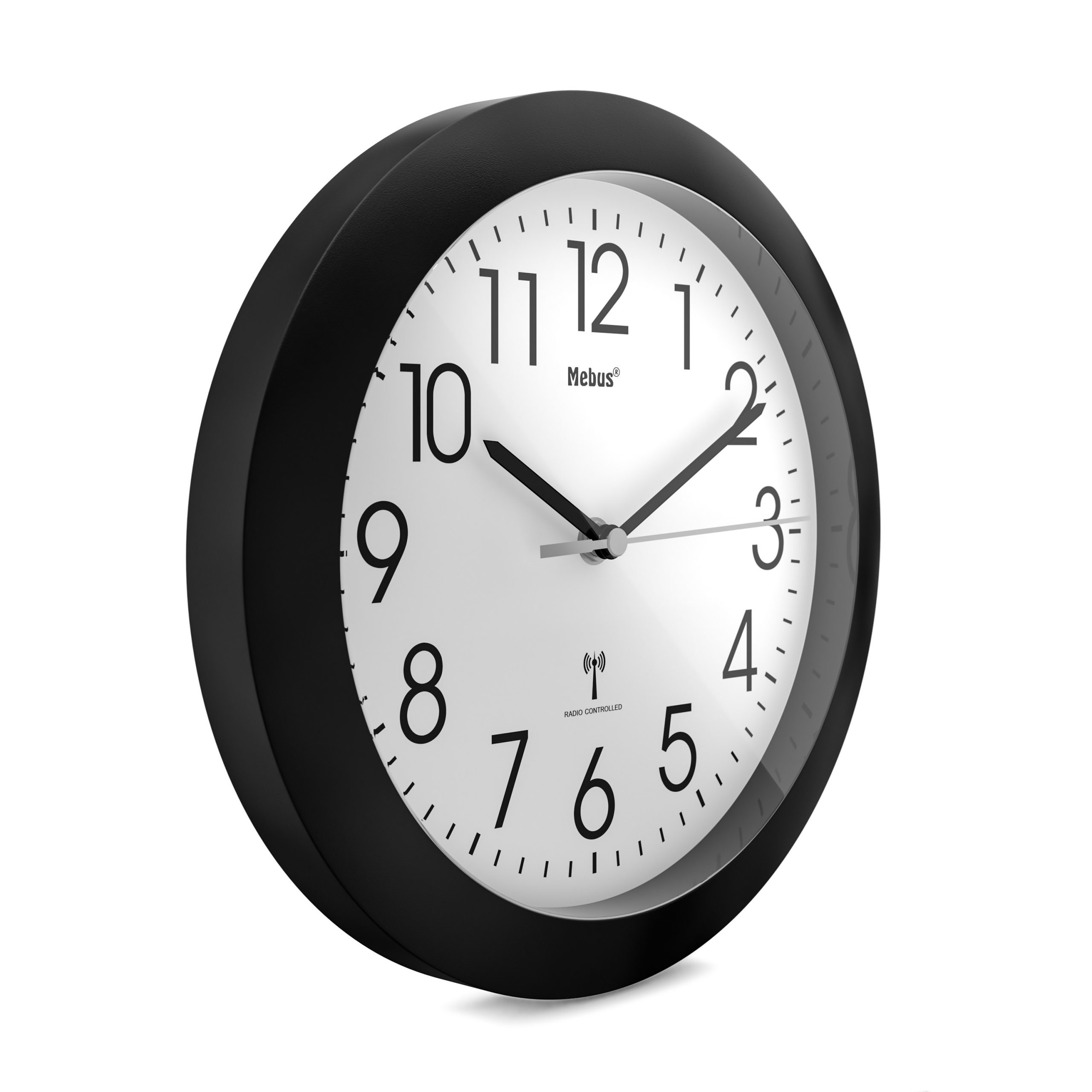 Mebus 52450 - Wand - Digitale Uhr - Rund - Schwarz - Kunststoff - Modern, Ansicht 2