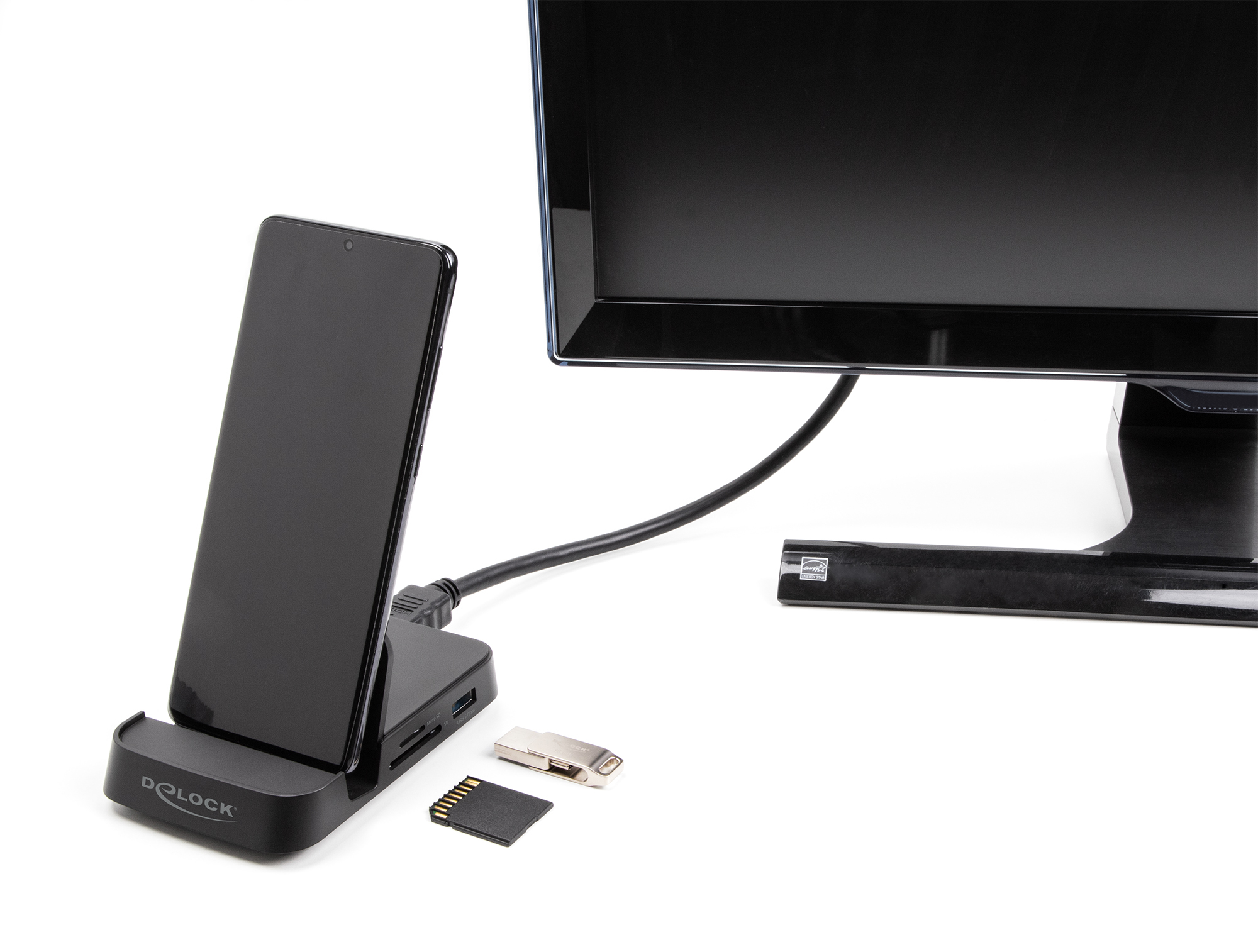 Delock Smartphone Dockingstation 4K mit integrierter Halterung, Ansicht 4