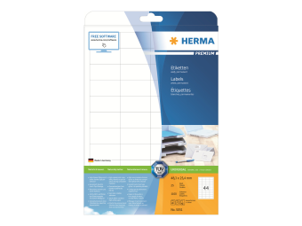 HERMA Premium - Papier - matt - permanent selbstklebend - weiß - 48.3 x 25.4 mm 1100 Etikett(en) (25 Bogen x 44)