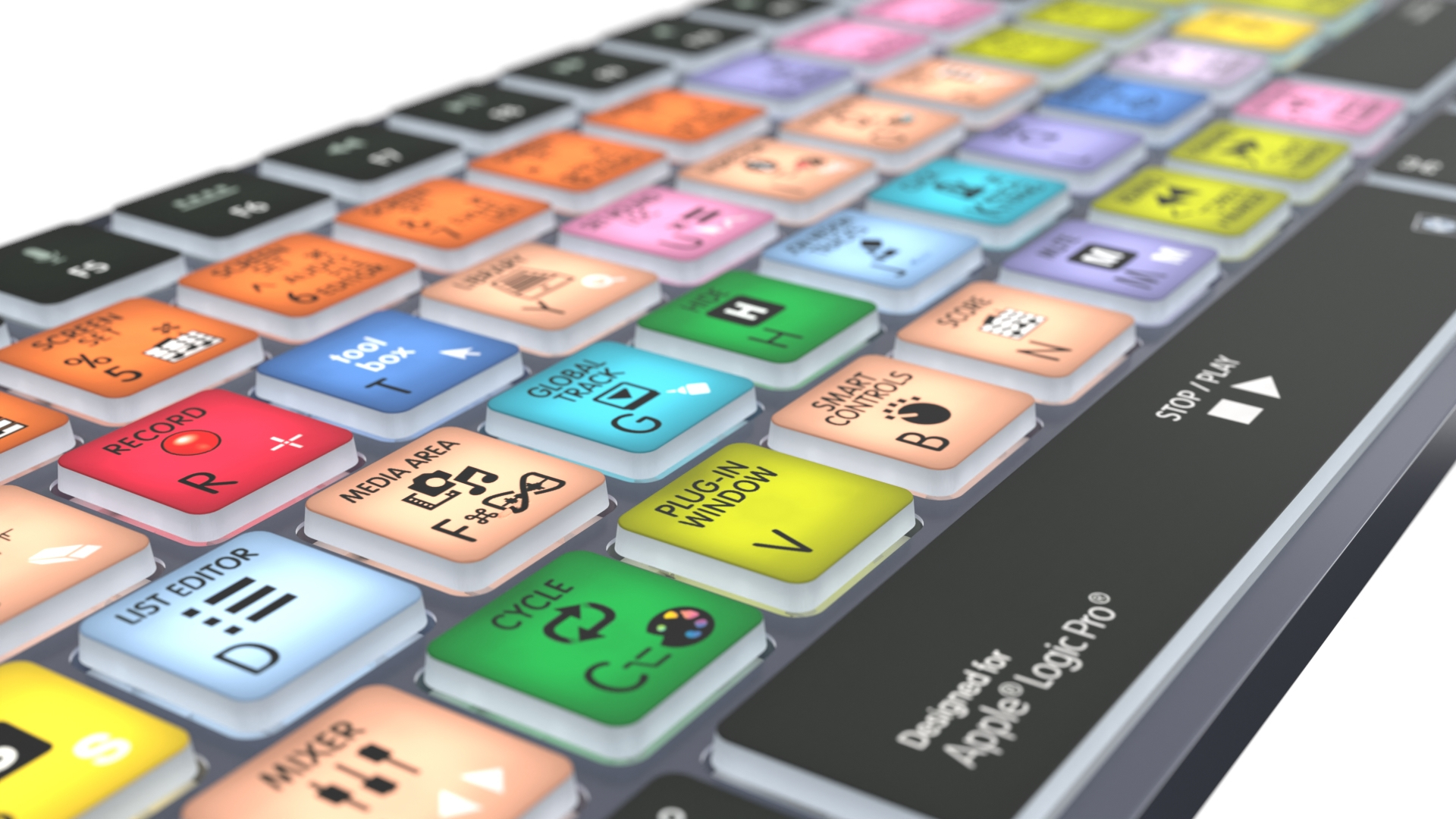 Logickeyboard Apple Logic Pro X2 Titan LKB-LOGXP2-TM-FR - TL: Französisch, AZERTY, Ansicht 4