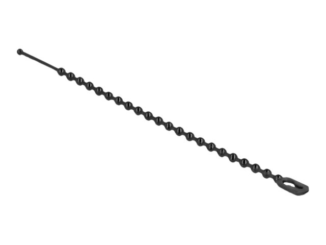 Delock - Kabelbinder - mit Perlen, wiederverwendbar - 10 cm - Schwarz (Packung mit 100)