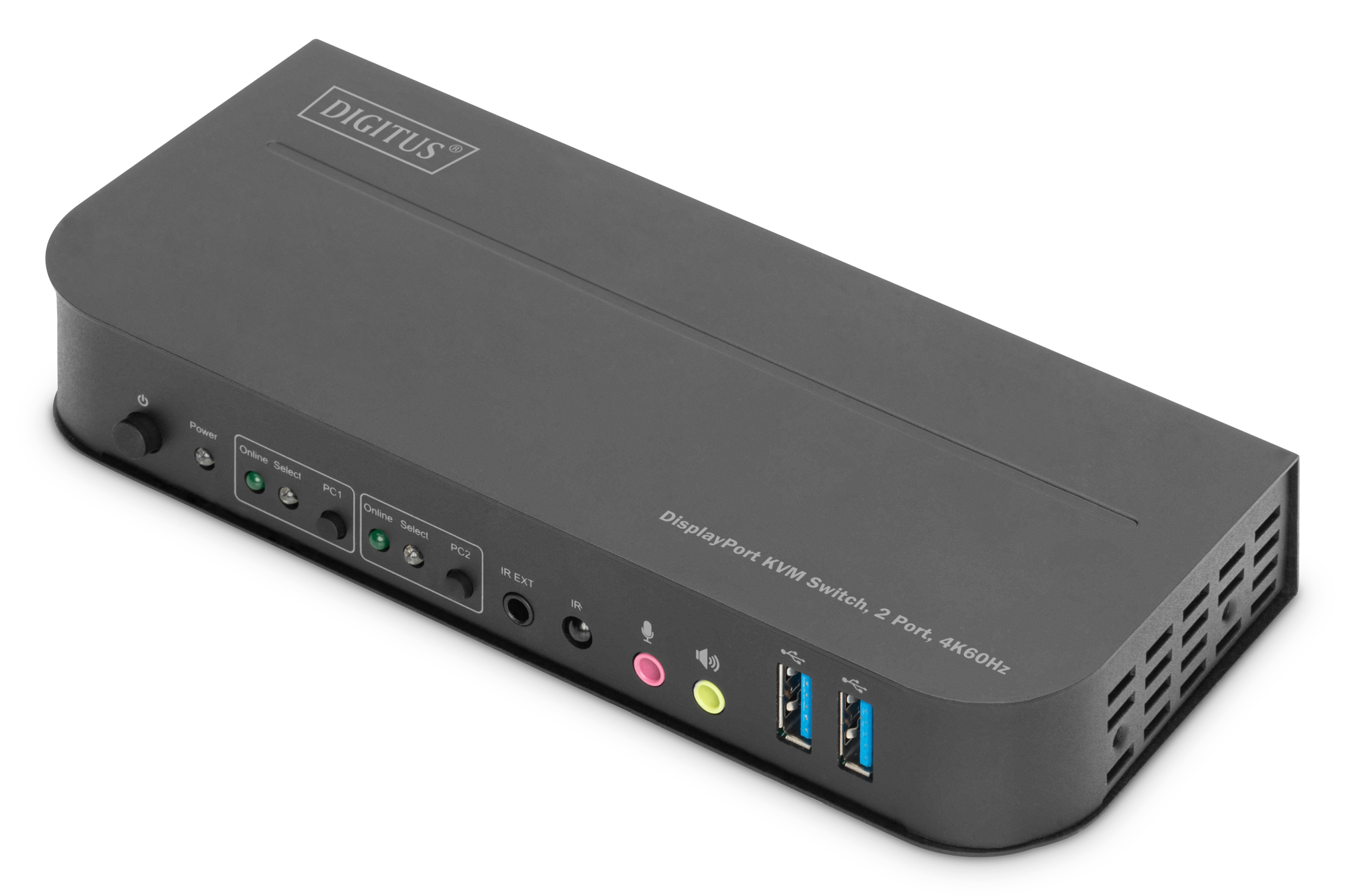 DIGITUS | KVM Switch, 2-Port, 4K60Hz, 2xDP in, 1xDP/HDMI out