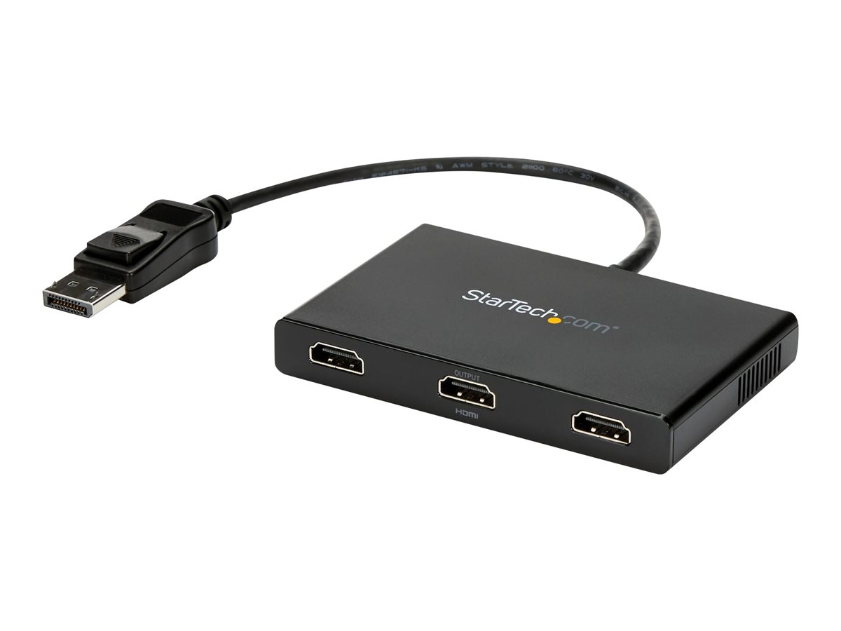 StarTech.com Startech 3-Port Multi Monitor Adapter - DisplayPort 1.2 auf 3x HDMI MST Hub - Triple 1080p HDMI Monitore - Video Splitter für den erweiterten Desktop-Modus nur auf Windows-PCs - DP auf 3x HDMI (MSTDP123HD)