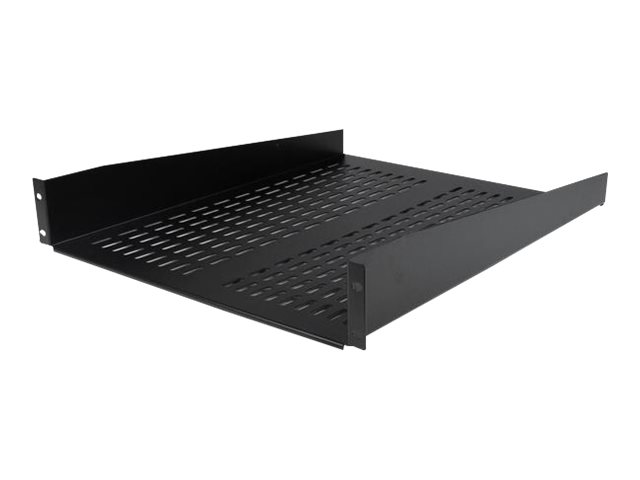 StarTech.com 2 HE 19 Fest montierbarer Fachboden für Server Rack/ Schrank bis 22 Kg - Belüfteter Fachboden für Serverschrank 55cm Tief - Rack - Regal - Schwarz - 2U