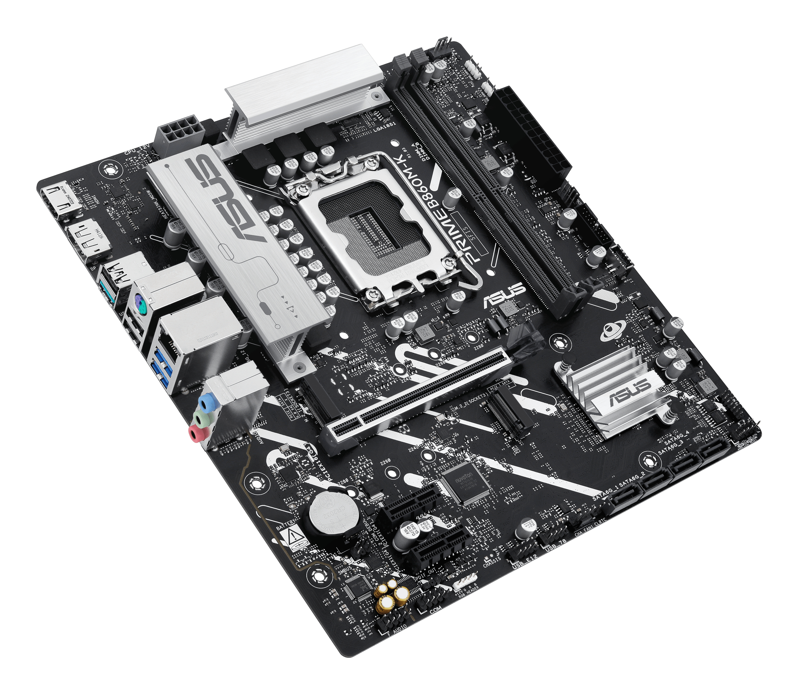 ASUS PRIME B860M-K - Motherboard - micro ATX - LGA1851-Sockel - B860 Chipsatz - Onboard-Grafik (CPU erforderlich), Ansicht 2