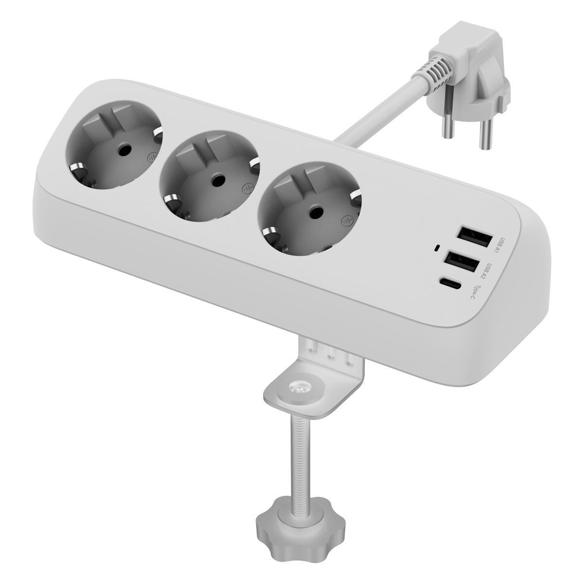 VALUE Tischsteckdosenleiste. 3-fach+ 3x USB 2x A+ 1x C PD 32W - Zubehör Stromversorgung