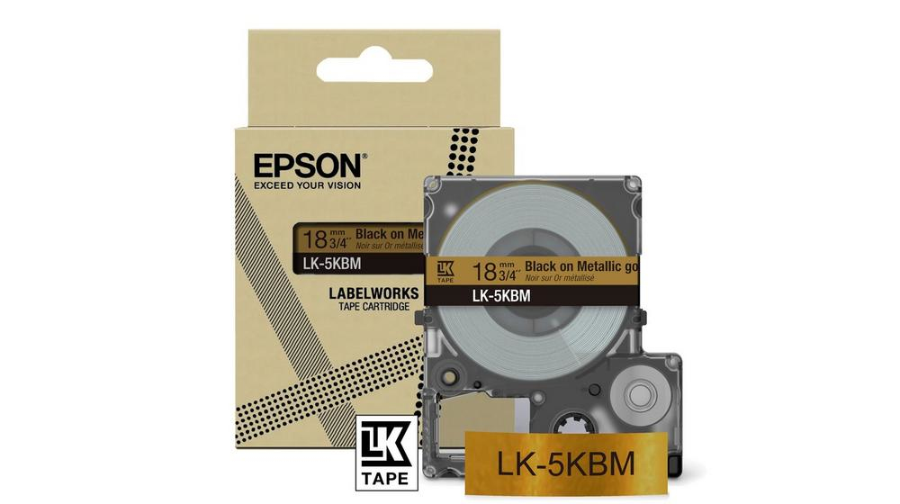 Epson LabelWorks LK-5KBM - Schwarz auf Metallic-Gold - Rolle (1,8 cm x 9 m), Ansicht 2