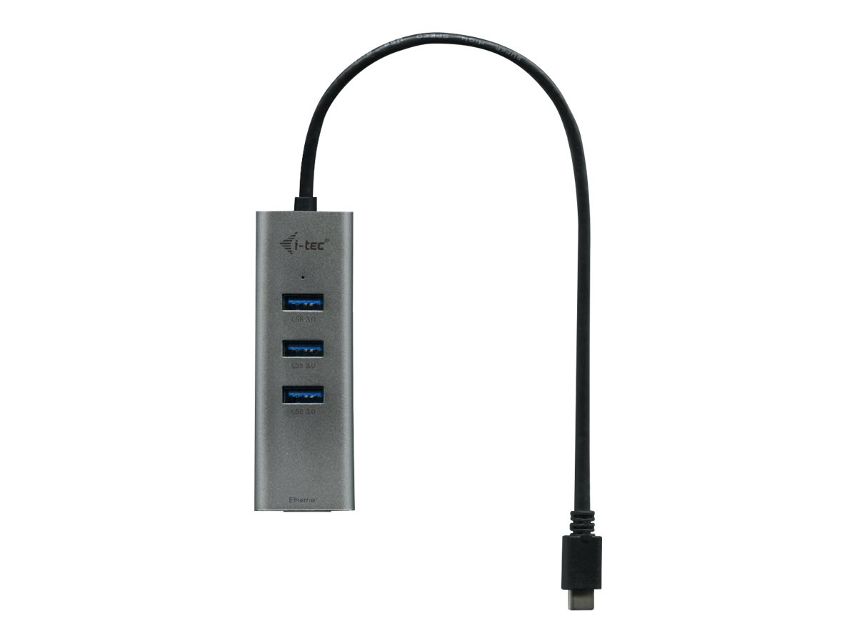 i-tec USB-C Metal 3-Port - Hub - 3 x SuperSpeed USB 3.0 + 1 x 10/100/1000, Ansicht 3