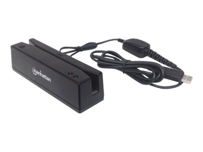 Manhattan USB-A Magnetic Strip Card Reader, Triple Track Reader, Keyboard Wedge Decoder, Cable 1.5m, Black, Ansicht 5