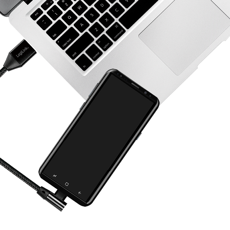 LogiLink USB-Kabel - 24 pin USB-C (M) gewinkelt zu USB (M), Ansicht 4