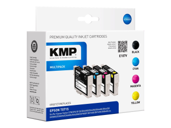 KMP MULTIPACK E107V - 4er-Pack - Schwarz Gelb Cyan Magenta - kompatibel - Tintenpatrone (Alternative zu Epson C13T07114011 Epson C13T07124011 Epson C13T07134011 Epson C13T07144011 Epson T0711 Epson T0712 Epson T0713 Epson T0714)
