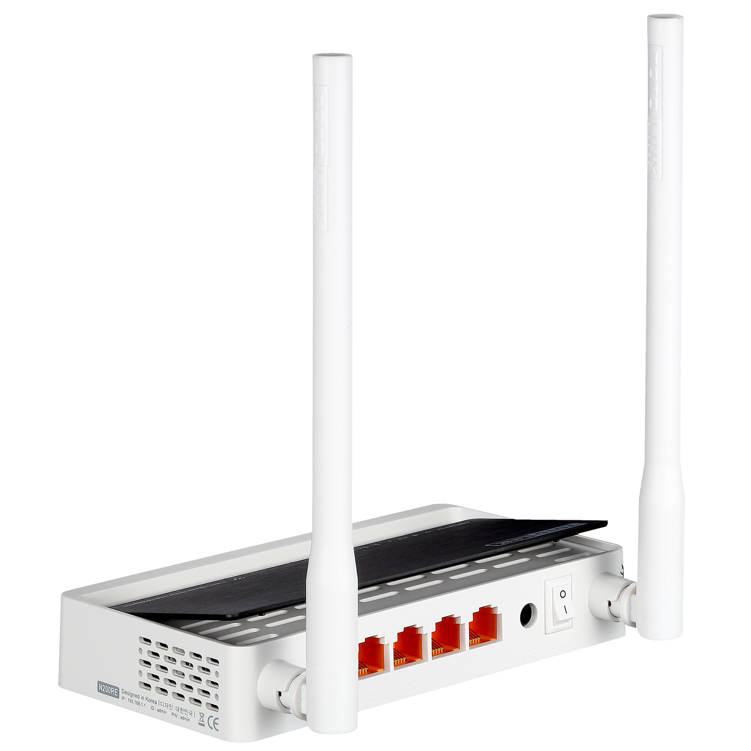 TOTOLINK N300RT - Wi-Fi 4 (802.11n) - Einzelband (2,4GHz) - Eingebauter Ethernet-Anschluss - Schwarz - Weiß, Ansicht 3