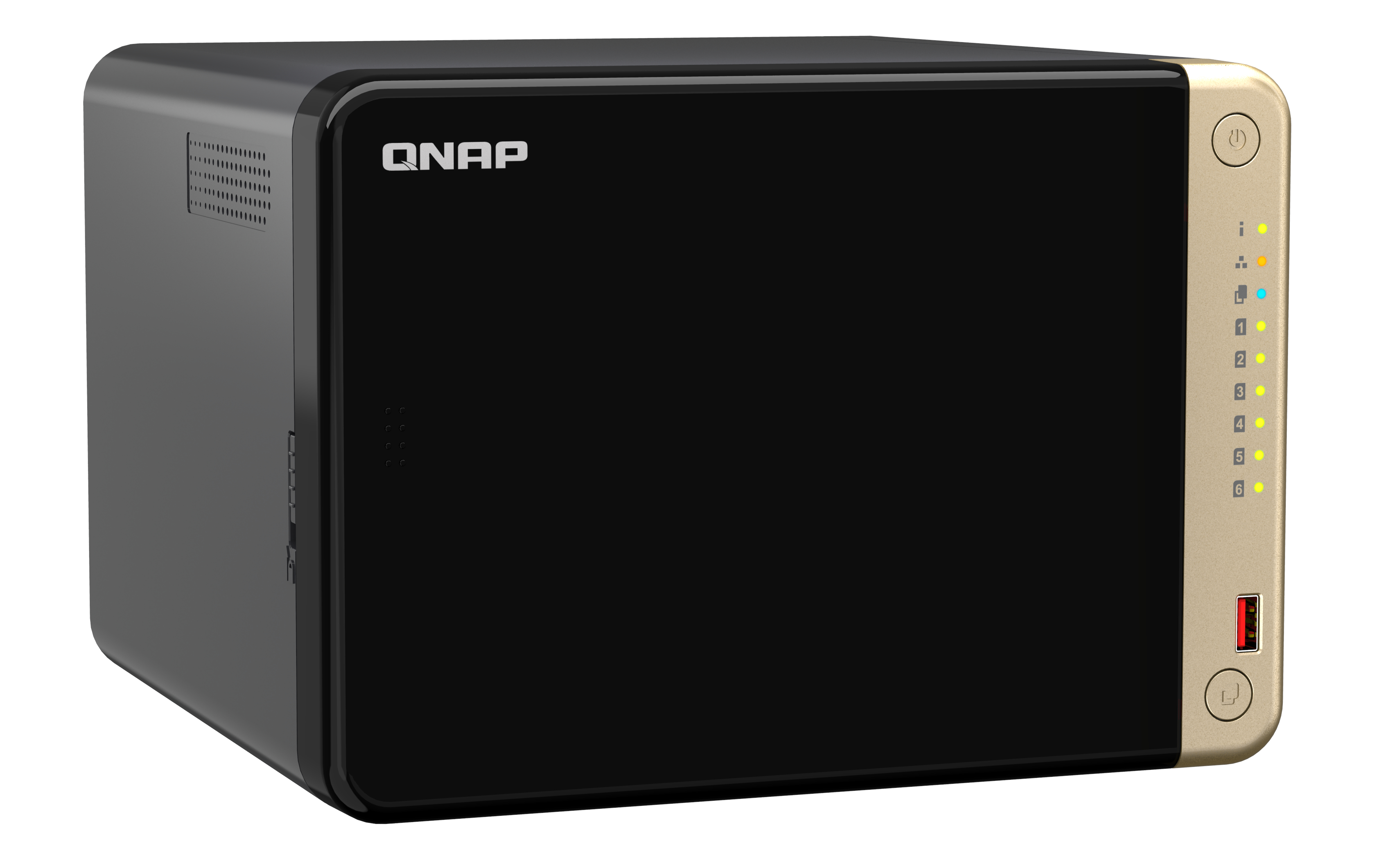 QNAP TS-664 - NAS - Tower - Intel® Celeron® - N5095 - Schwarz, Ansicht 3