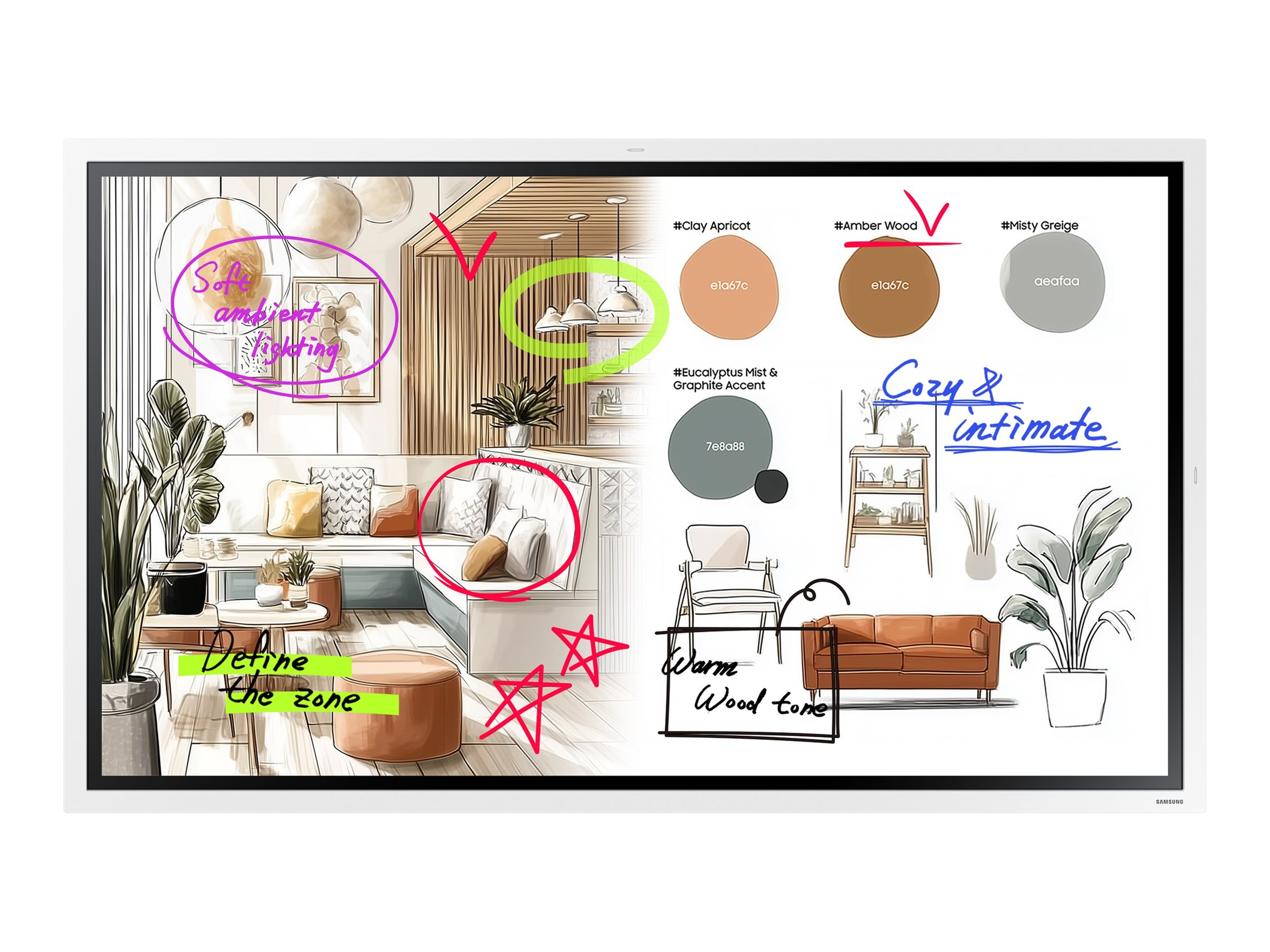 Samsung Flip WM55FX - 140 cm (55") Diagonalklasse WMFX Series LCD-Display mit LED-Hintergrundbeleuchtung - Bildung / Geschäft - mit interaktives Whiteboard integriert, Touchscreen (Multitouch)