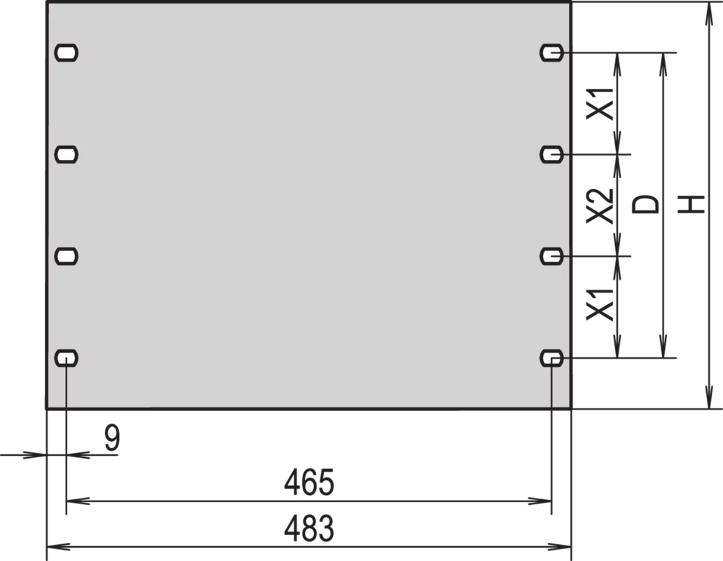 SCHROFF 19BLANK PANEL 5U 3MM RAL7021, Ansicht 2
