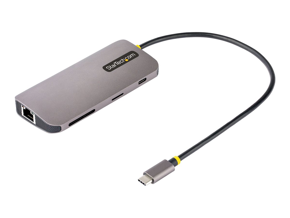StarTech.com USB C Multiport Adapter, 4K 60Hz HDMI Anschluss, 5Gbit/s USB-A Hub, USB C auf HDMI,  100W PD, GbE, SD/MicroSD, 30cm Kabel, Reiseadapter, Thunderbolt 3 Dockingstation (115B-USBC-MULTIPORT)