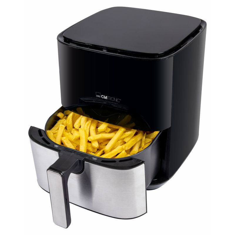 Clatronic FR 3782 H - Heißluftfritteuse - 5 l - 80 °C - 200 °C - Einzelbild - Schwarz - Edelstahl, Ansicht 3