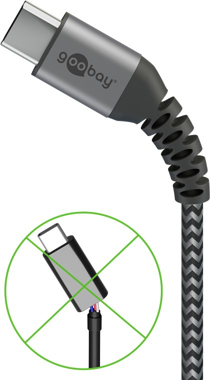 Goobay 49295 - 0,5 m - USB C - USB A - USB 2.0 - 0,48 Gbit/s - Schwarz - Grau, Ansicht 3
