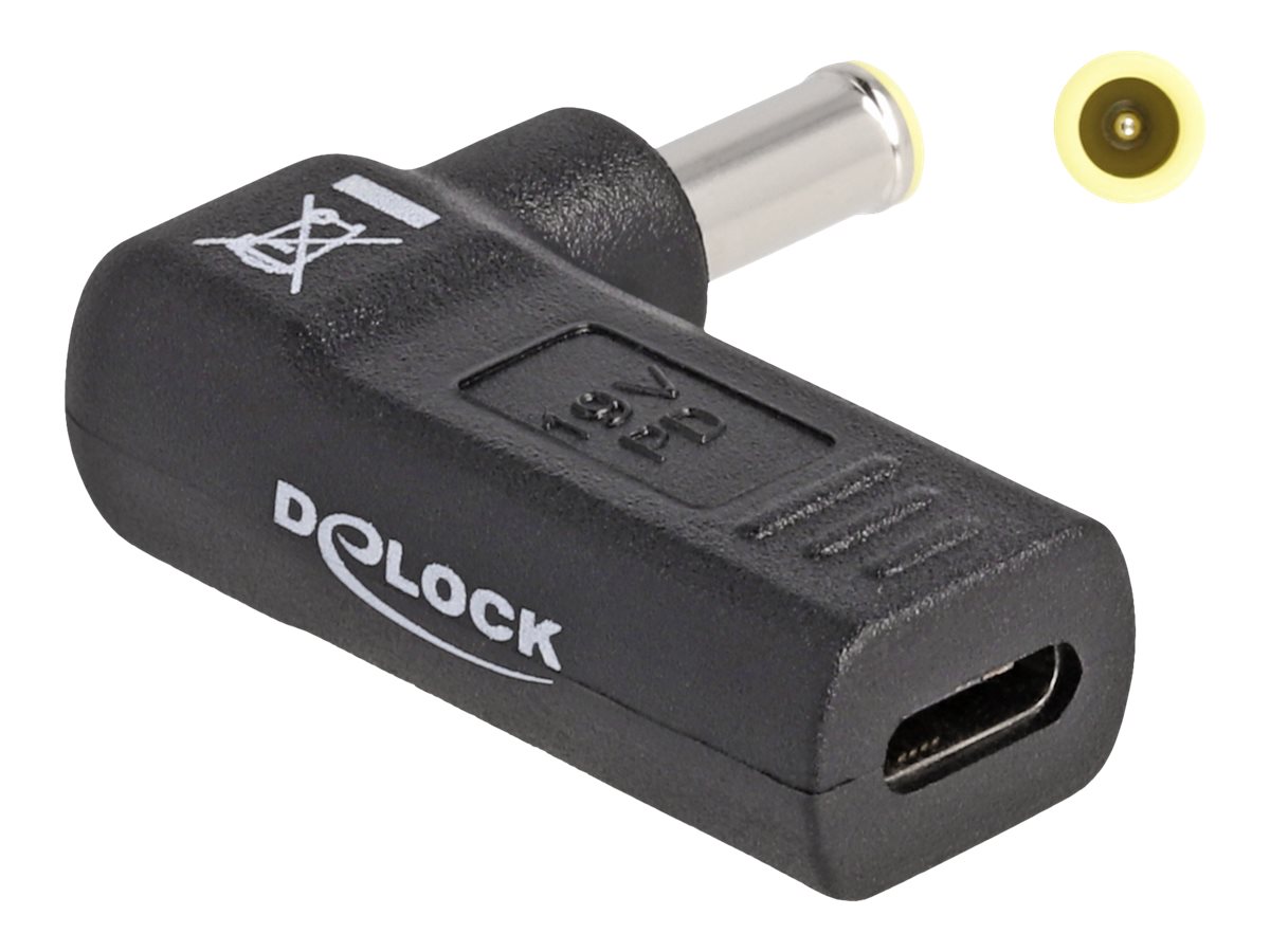 Delock Netzteil - 24 pin USB-C (W) zu Gleischstromstecker 55 x 30 mm (M)
