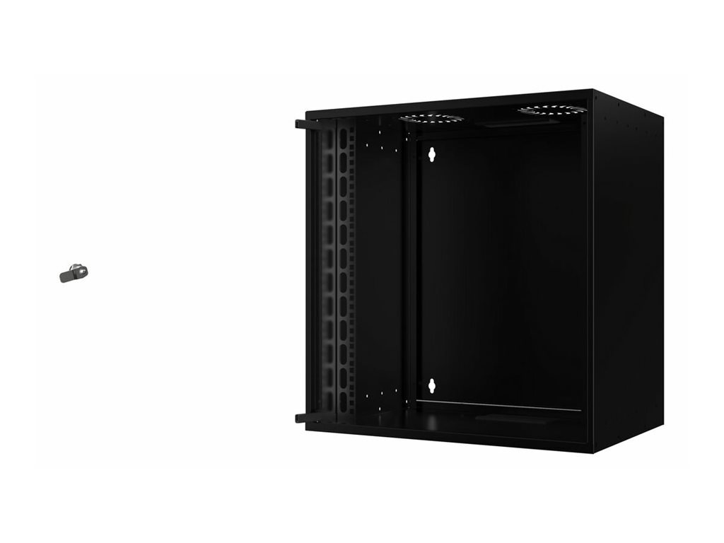 Lanview RUM12U40MNBL - Wandmontiertes Regal - 12U - 80 kg - 13,6 kg - Schwarz, Ansicht 2