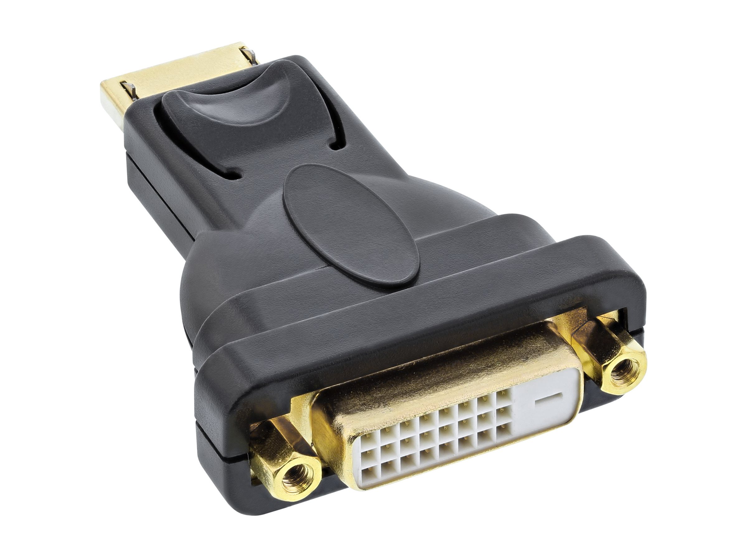 InLine DisplayPort Adapter - DisplayPort Stecker auf DVI-D 24+1 Buchse - schwarz