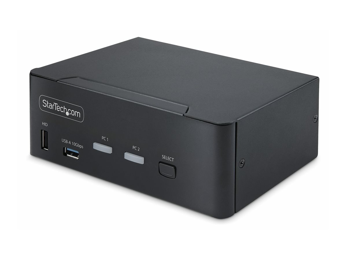 StarTech.com 2-Port Dual-Monitor DisplayPort KVM Switch 8K 60Hz  4K 144Hz DP 1.4 2x USB 10Gbps Ports 4x USB HID Ports Hotkey Switching TAA Compliant
