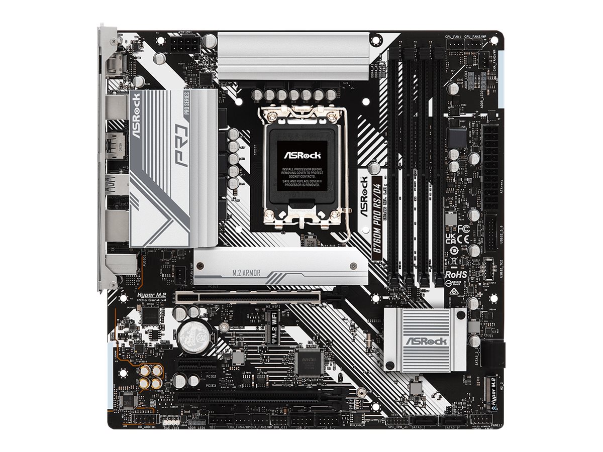 ASRock B760M PRO RSD4 - Motherboard - micro ATX - LGA1700-Sockel - B760 Chipsatz - USB 3.2 Gen 1 USB-C 3.2 Gen 1 - 2.5 Gigabit LAN - Onboard-Grafik (CPU erforderlich)