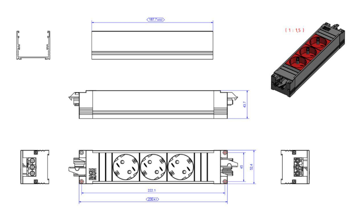 Bachmann STEP BASE 3xCEE7/3 Rot GST18, Ansicht 4