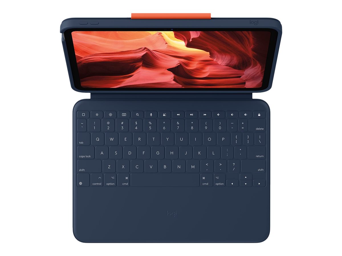 Logitech Rugged Combo 4 - Tastatur und Foliohülle - Apple Smart connector - Classic Blue - TL: UK, QWERTY, Ansicht 4