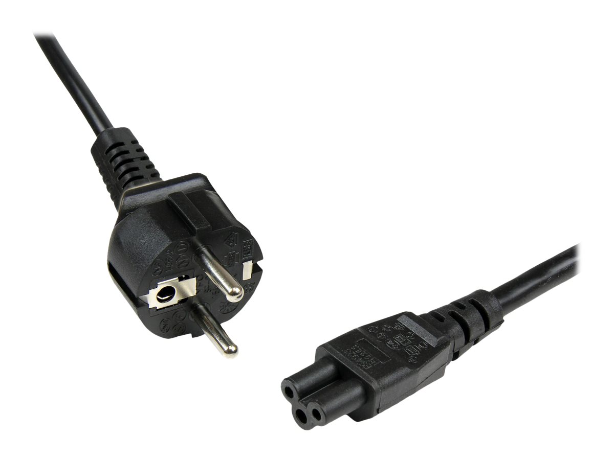 StarTech.com 1 m Laptop Ladekabel, EU Schuko auf C5, 2,5A 250V, 18AWG, Notebook / Laptop Ersatzstromkabel, Laptop Netzteil Stromkabel, Kleeblatt/Mickey Mouse Netzkabel (PXTNB3SEU1M)