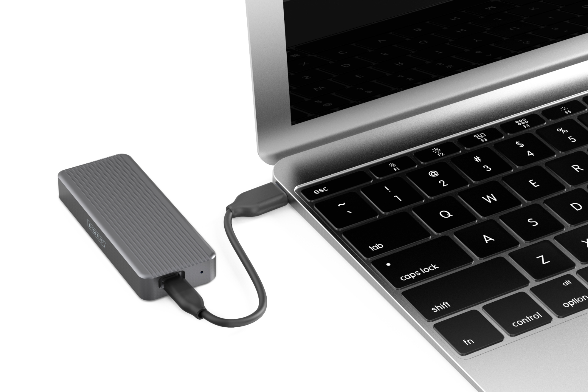 DIGITUS USB M.2 Festplattengehäuse, SSD, extern, NVMe , 20Gbps, USB 3.2 Gen2x2, Aluminium, inkl. Montagematerial, Ansicht 4