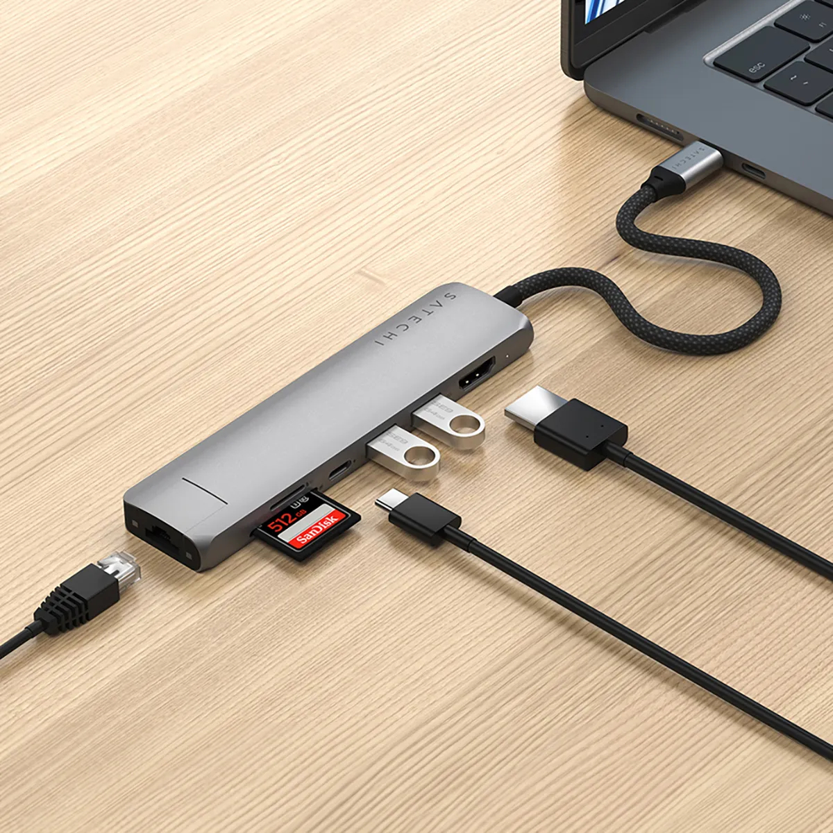 Satechi 7-in-1 - Dockingstation - USB-C / USB 3.2 Gen 2 x 2, Ansicht 3