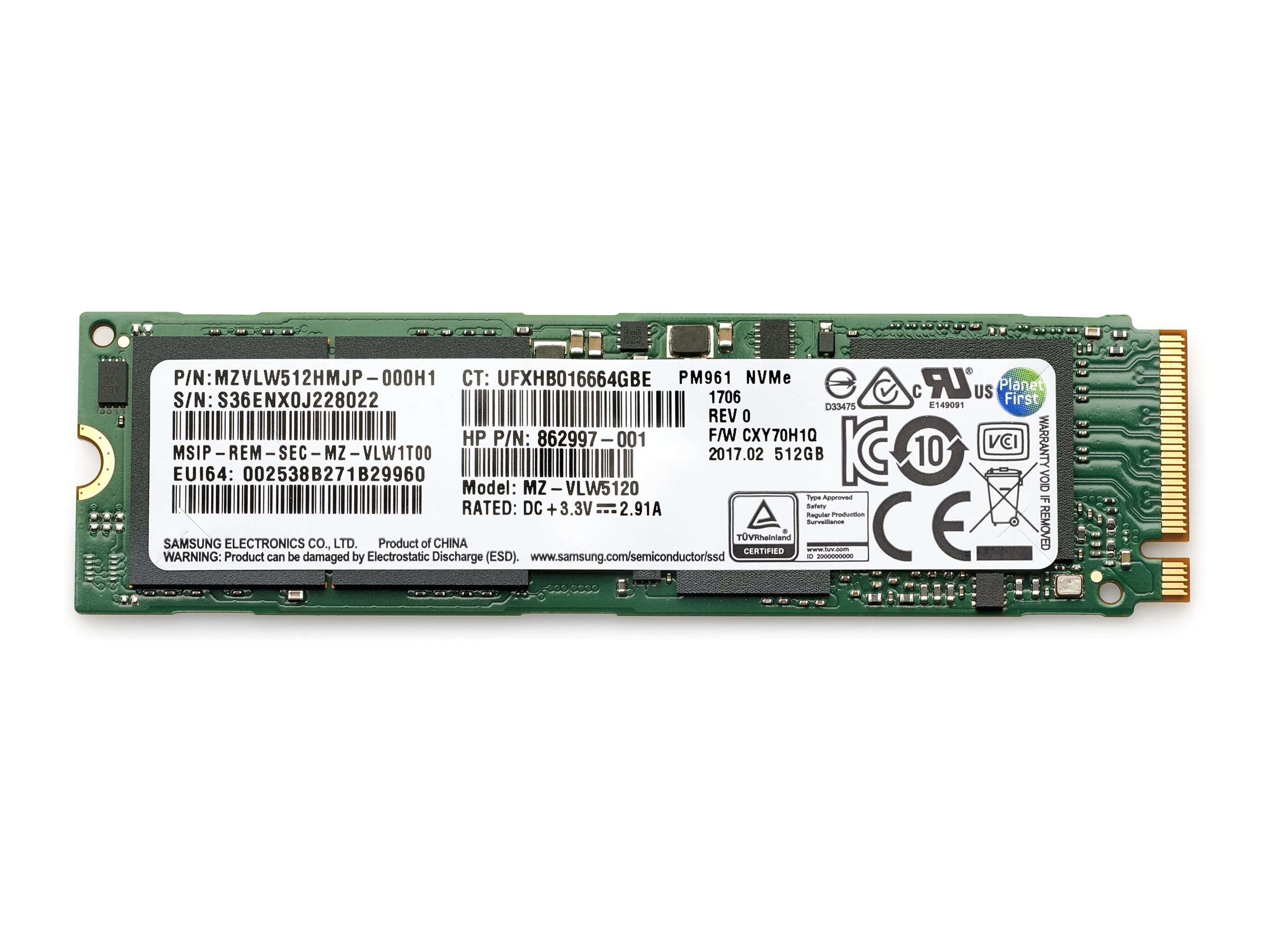 HP  SSD - 512 GB - intern - M.2 2280 - PCIe 4.0 x4 (NVMe), Ansicht 2