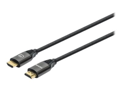 Manhattan Ultra High Speed - HDMI-Kabel mit Ethernet - HDMI männlich bis HDMI männlich - 3 m - Doppelisolierung - Schwarz - Support von 4K 120 Hz, unterstützt 8K 60 Hz (7680 x 4320)